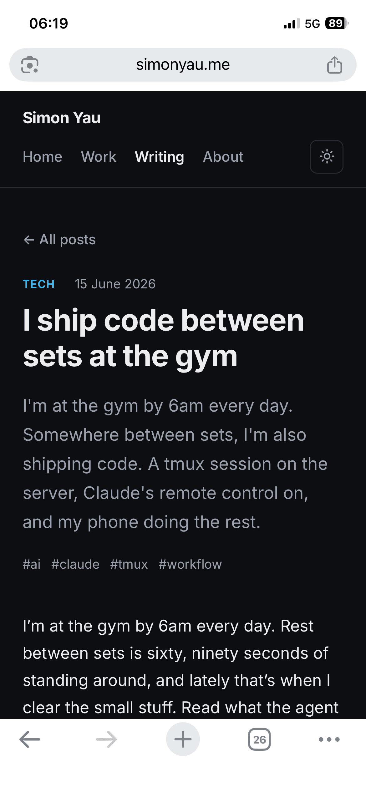 This published post being read on a phone, in dark mode.